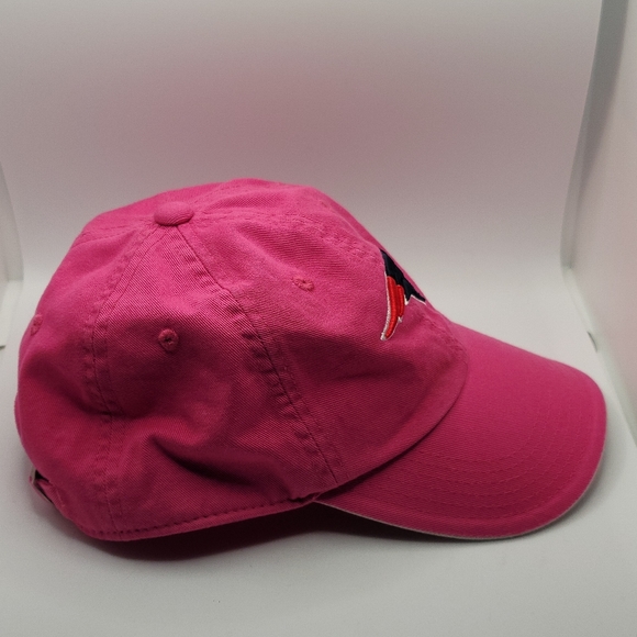 NFL Team Apparel New England Patriots Blue Red White on Pink Ball Cap Hat - Picture 5 of 6